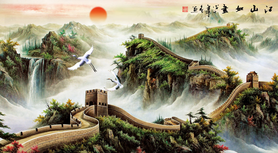 中国万里长城背景