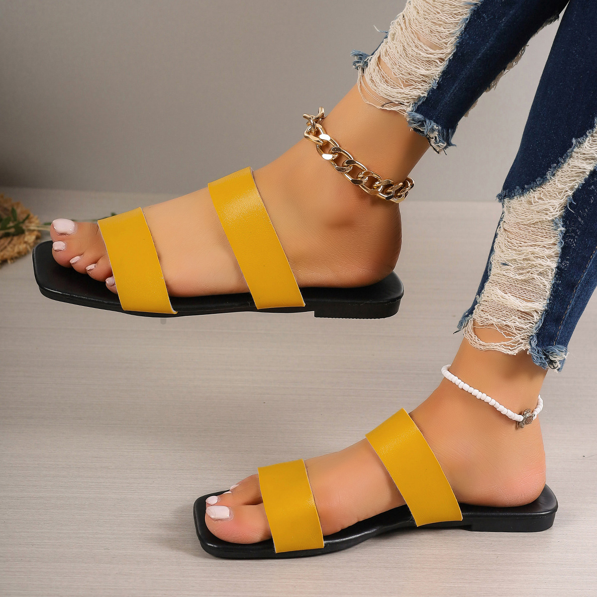 Women's Vacation Solid Color Open Toe Slides Slippers display picture 16