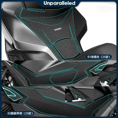 Suitable for 25 Models of Honda Pcx160, Armor Stickers, Thickened Matte Body Waterproof Protection Modification Parts and Accessories (Motorcycle engine and accessories) - practical-set-12-armor-stickers-25-styles