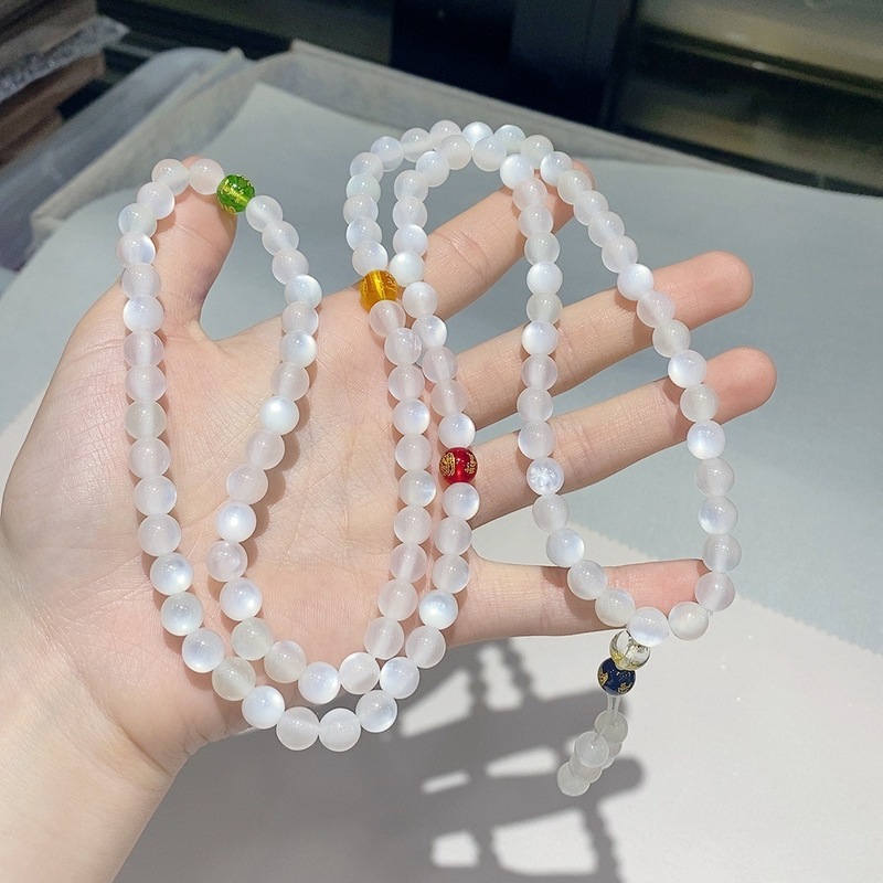 变色海云母搭配五路财神配饰多圈手串简约百搭小众手链女款饰品|undefined