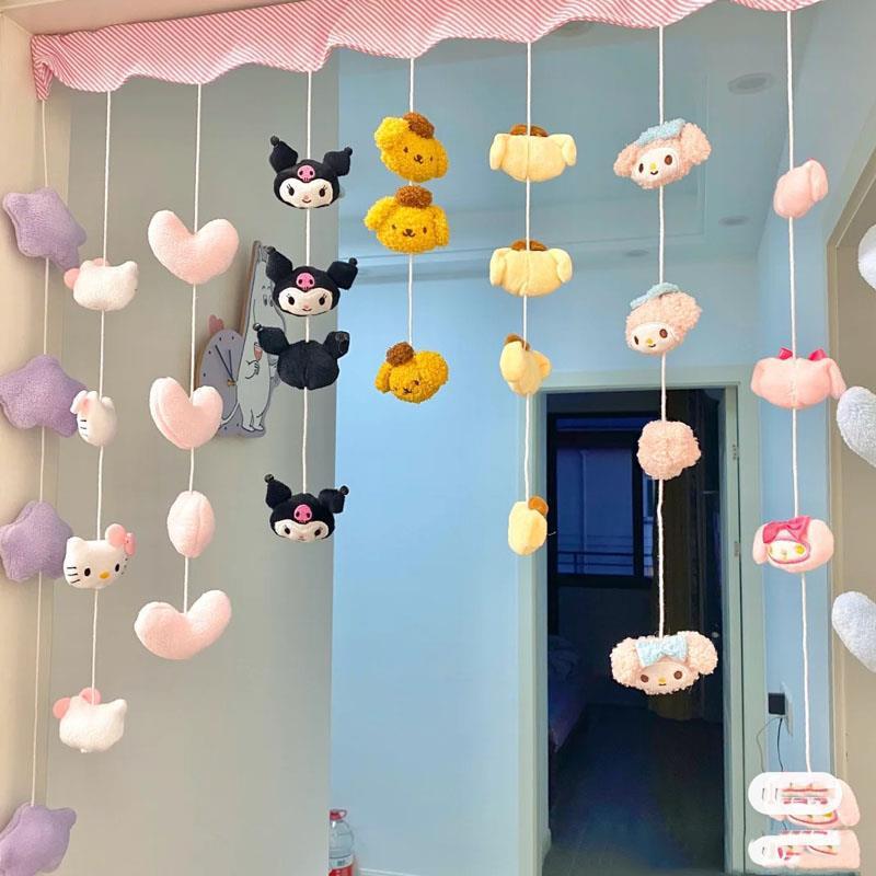 Sanrio melody pudding dog door curtain partition curtain living room entrance bathroom decoration bedroom curtain accessories for women