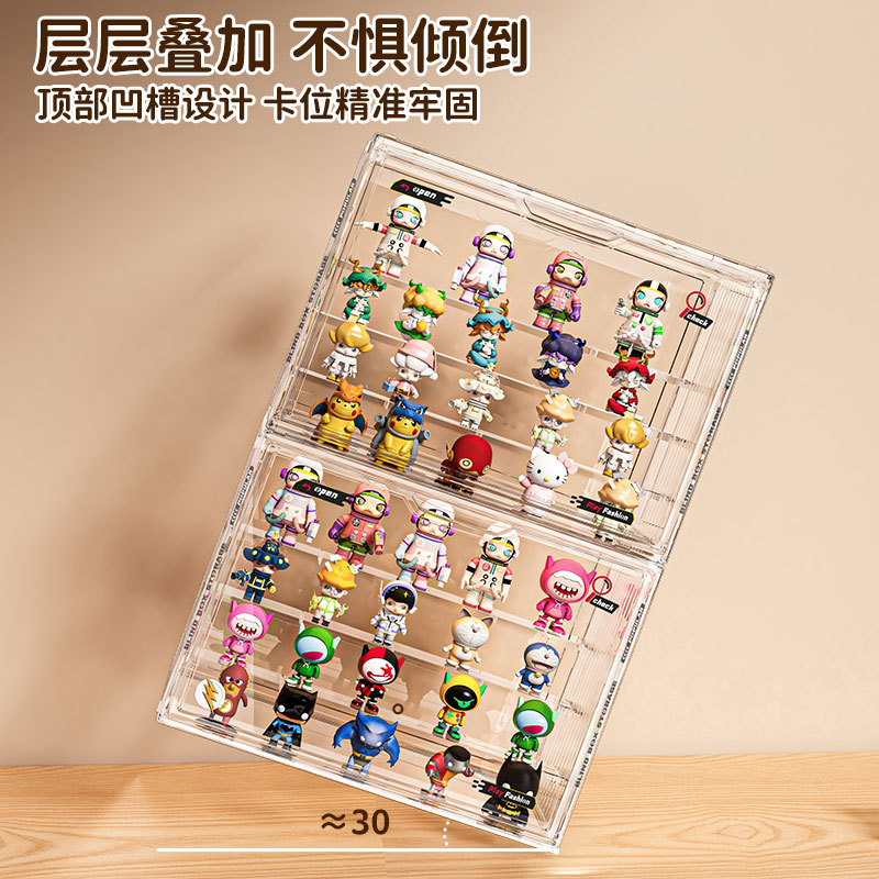 ブラインドボックス収納ディスプレイラック完全透明防塵フィギュア収納ボックス磁気ドアバブルマートディスプレイキャビネット大容量|undefined