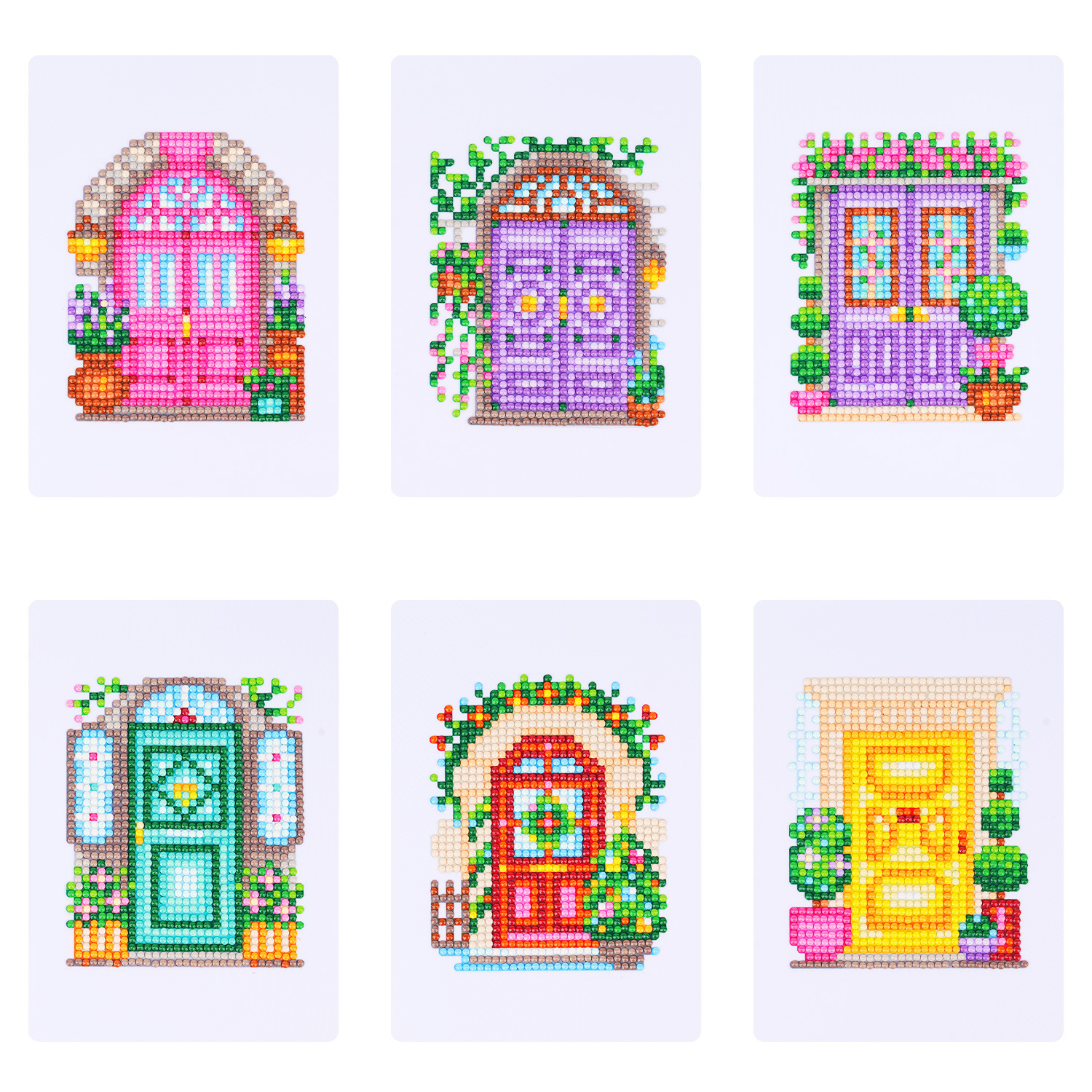 Nuevo mini decoración doméstica de diamante colorido sin marco DIY pegatinas de ladrillo de diamante redondo pegatinas de pintura