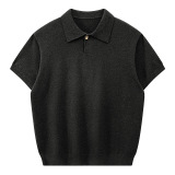 ZF8118-B男夏薄款v领休闲T恤夏季慵懒针织日系海鸥领olo衫，男装针织衫/毛衣，星座614