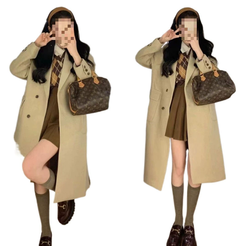 Зимнее trench coat, шерстяное пальто, классический пиджак для костюма, свободного кроя