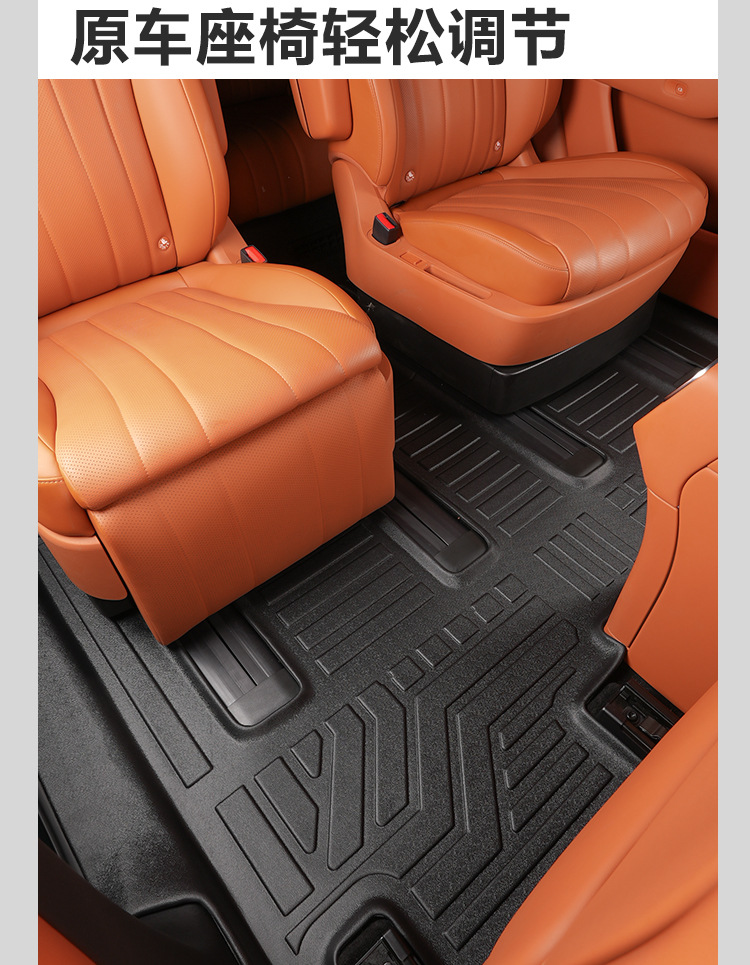 Suitable for the interior modification of the HarmonyOS Smart Travel AITO M8, 5/6-seater front two rows with threshold covers, TPE car floor mat accessories