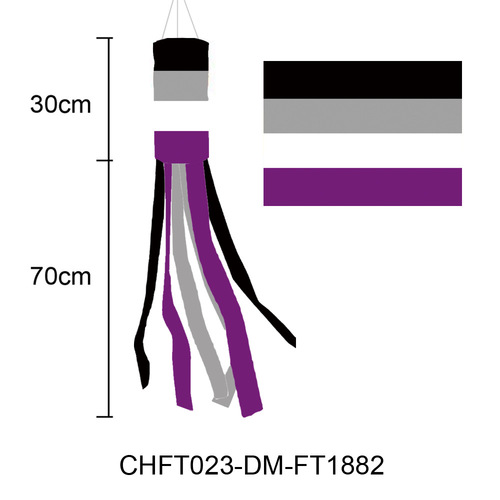 Cross-border Rainbow Wind Cone Flag Outdoor Windsock Party Yard Decoration 13x100cm Atmosphere Supplies Flag Wholesale
