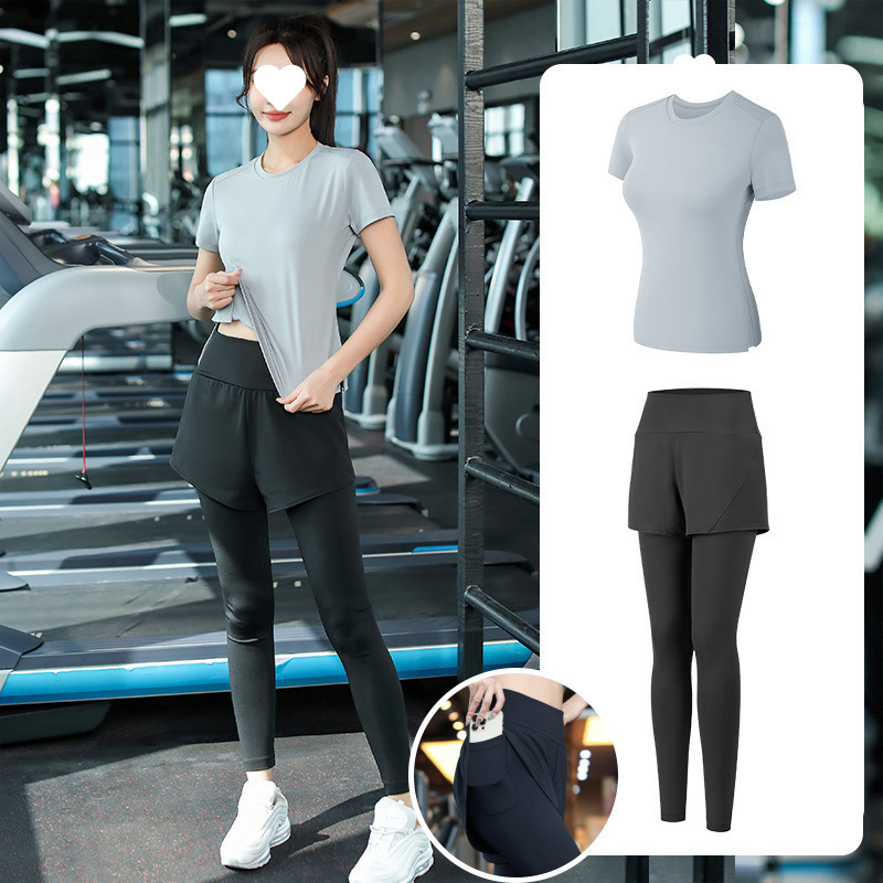 ヨガ服セット女性ランニングスポーツジム朝走専門速乾衣ファッション新型秋冬高級感|undefined