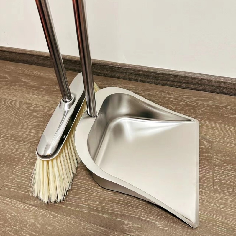 Stainless steel dustpan, household single iron dustpan and broom set, indoor high-end broom and dustpan Stainless steel dustpan, household single iron dustpan and broom set, indoor high-end broom and dustpan