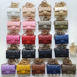 (Cross-border trading), small bag, card holder, wallet, shoulder bag on chain, food bag, genuine leather, chain bag