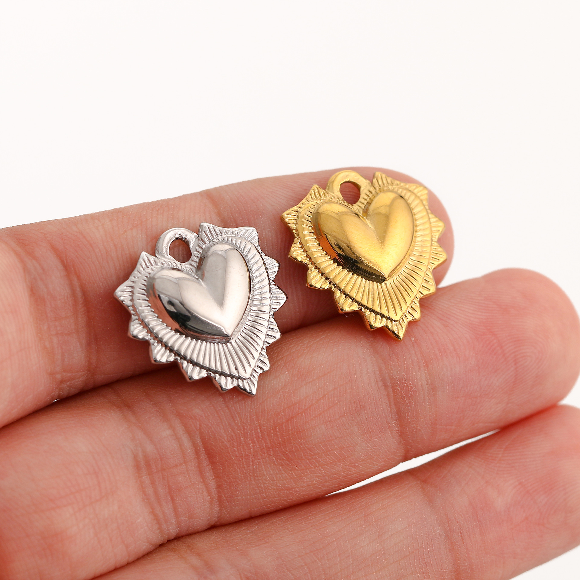 18*19mm Jewelry Making Size 1 Piece 18*19mm 304 Stainless Steel Heart Shape Pendant