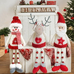 Cross-border Christmas snowman figure sitting posture Santa Claus ornament reindeer plush toy decorative holiday long-legged figure
