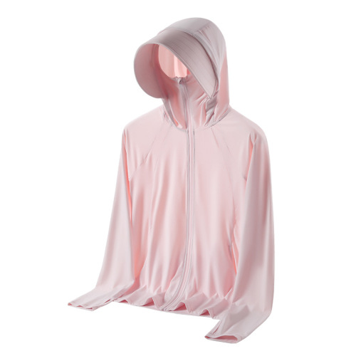 Original yarn ice silk sun protection clothing for women, men's and women's breathable removable large brim travel and camping anti-UV jacket