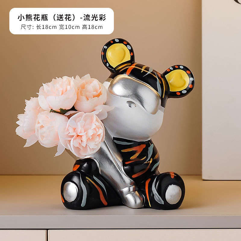 クリエイティブブーケ暴力的なクマ癒し感情的な装飾品リビングルーム玄関ホールワインキャビネットテレビキャビネットデスクトップ家の装飾|undefined