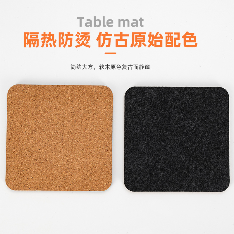 コルクフェルトコースター断熱パーマ防止オフィスデスクトップ環境保護吸水茶マットコーヒーマット木製コースター|undefined