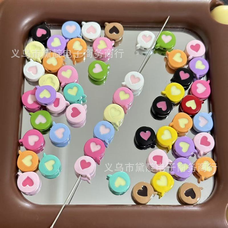 ペイント合金ラブバブルフレームビーズ diy ブレスレットルースビーズバッグぶら下げ携帯電話チェーンネックレスブレスレットアクセサリー材料|undefined
