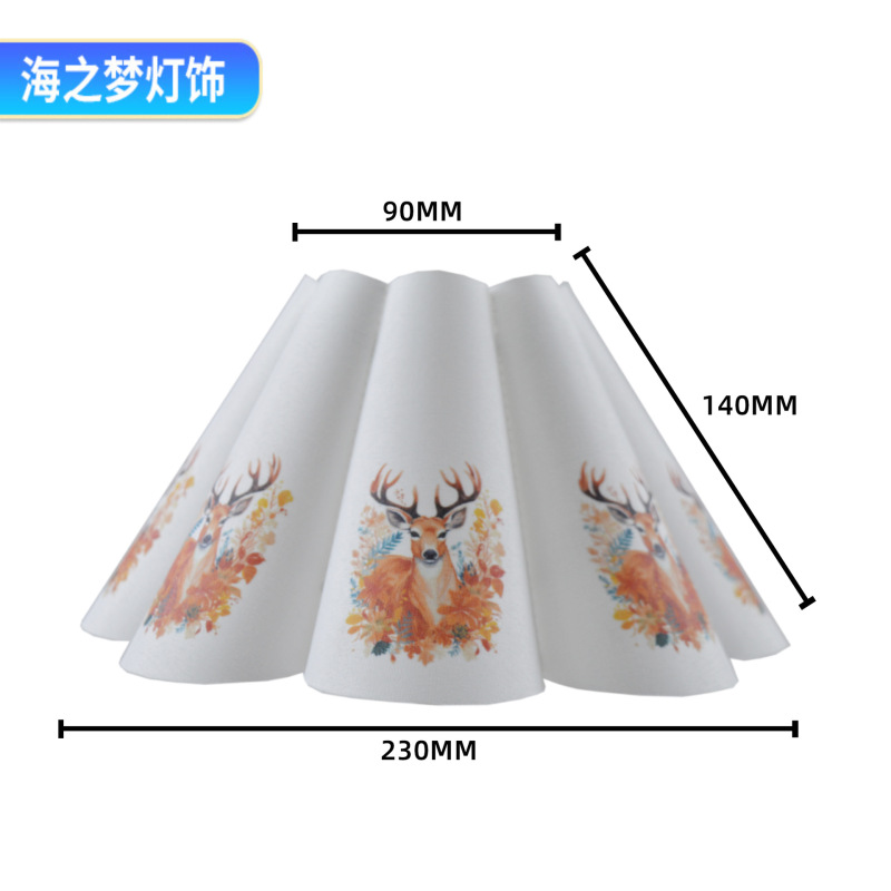 跨境亚马逊花瓣布艺灯罩酒店民宿家居装饰图案印刷外壳罩台灯灯罩|undefined