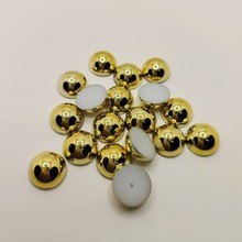 半圆uv保色电镀珠塑料仿珍珠金色半面银色不掉皮饰品配件鞋服辅料