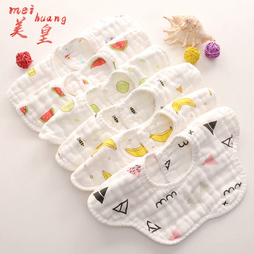 Slobber 8-layer baby cotton supplies baby bibs children's petal bibs newborn gauze saliva napkins