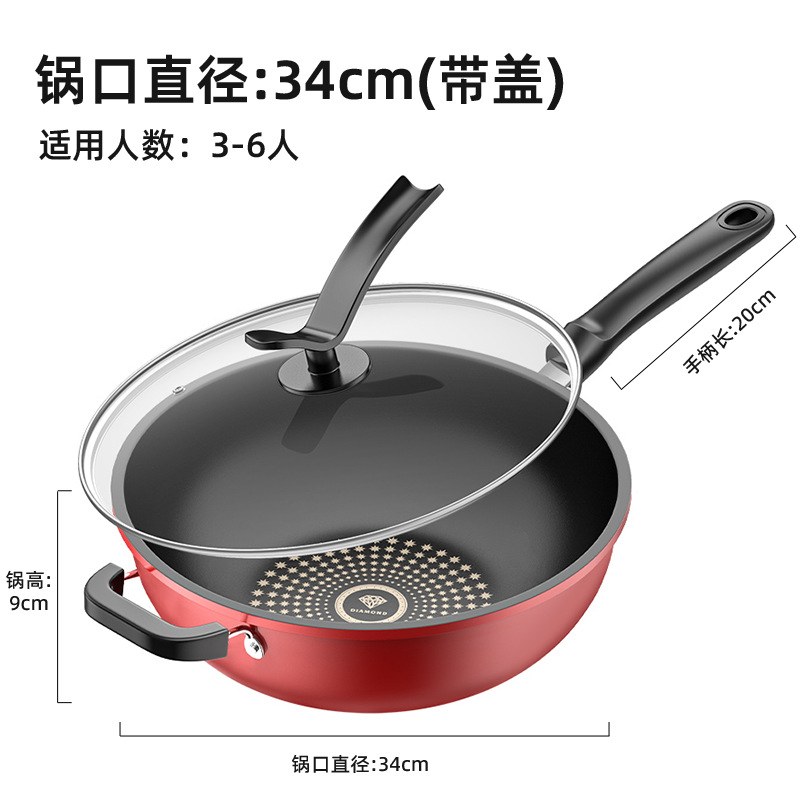 Wok de 34 cm con orejas + tapa templada