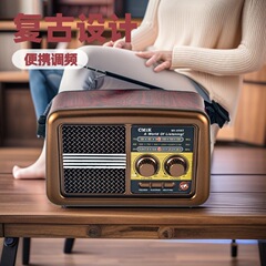 外贸批发俄罗斯多波段插卡蓝牙复古便携式音响扬声器老人收音机