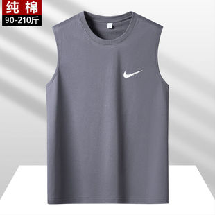 Men's Pure Cotton Vest Summer Trendy Loose Sleeveless Outerwear T-Shirt Undershirt Base Shirt Thin Youth Vest