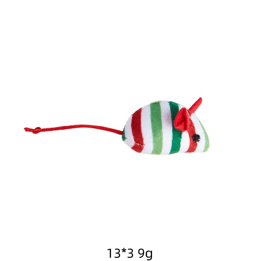 Ratón navideño a rayas