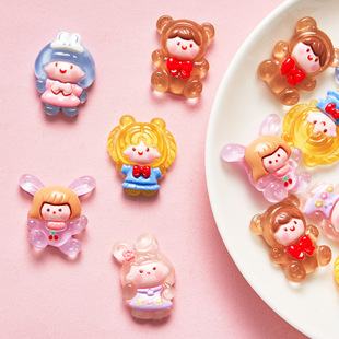 Sailor Moon applies to fight~ Summer transparent resin accessories new children's hairpin diy cream glue accessories