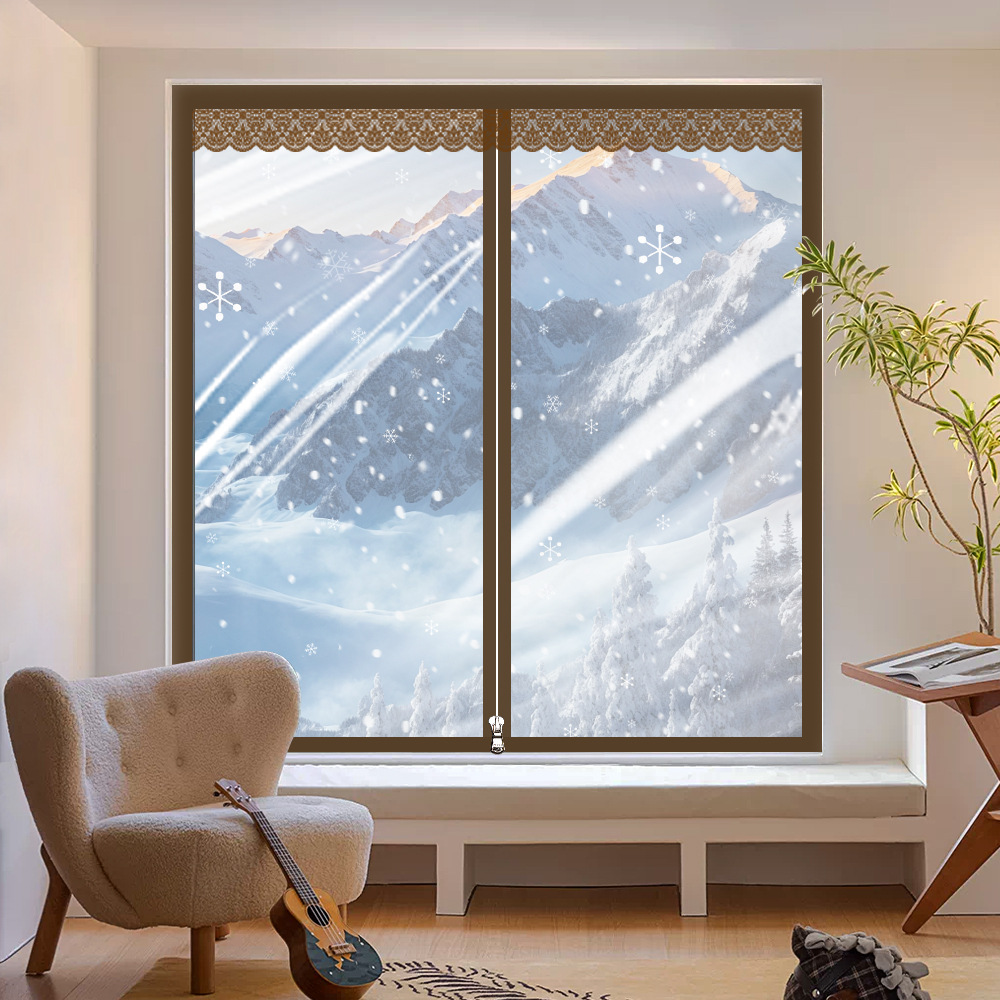 invierno cortina de aislamiento térmico a prueba de viento ventana de sellado de fugas de viento artefacto de viento tela de plástico gruesa anticongelante aislamiento frío