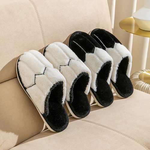 Cixi Cotton Slippers for Women Spring and Autumn Home Use Indoor Non-slip Home Winter Warmth Winter Couple Fluffy Slippers for Men