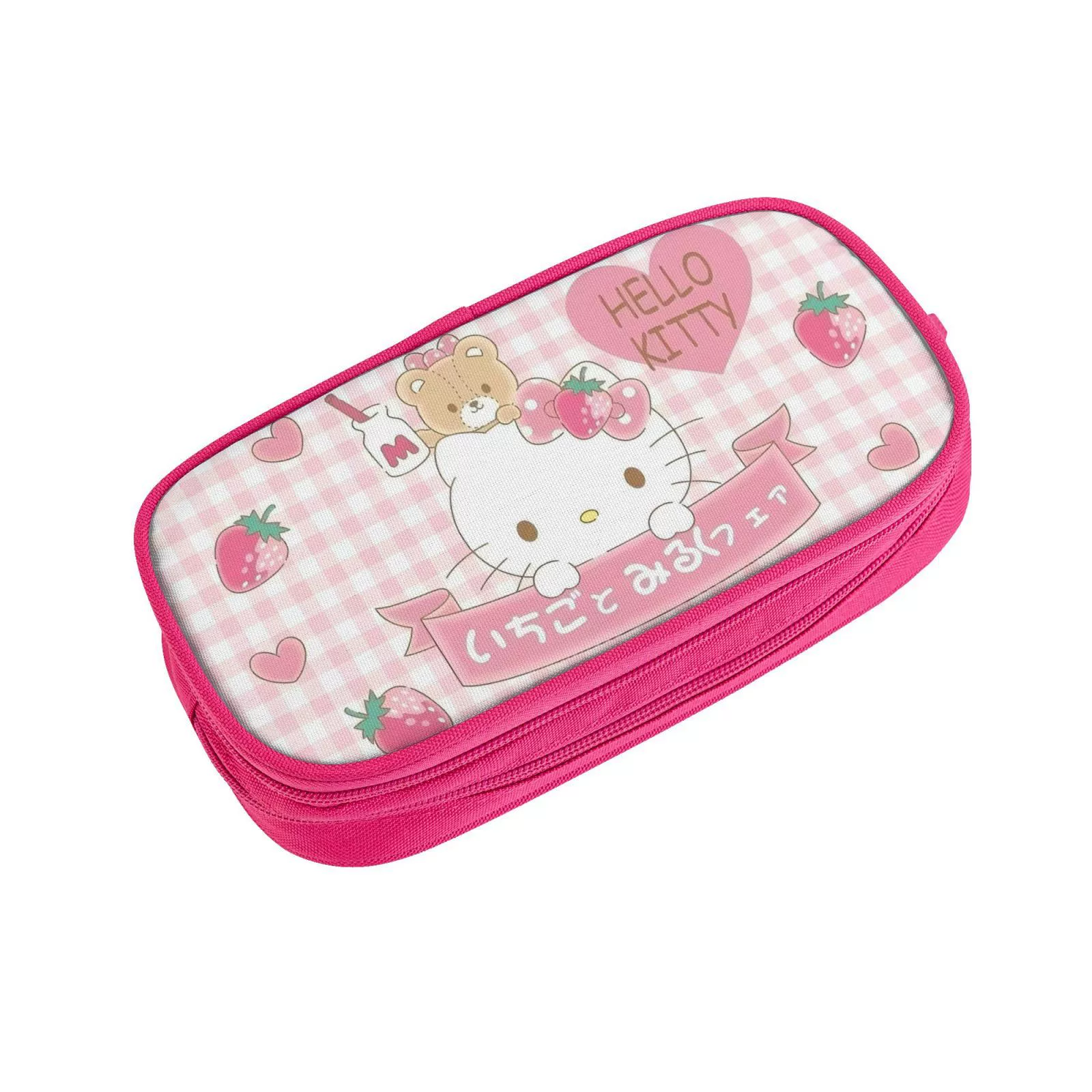 Hello Kitty, фуксия двухслойный мультяшный пенал для начальной школы, новая коллекция, начальная и средняя школа