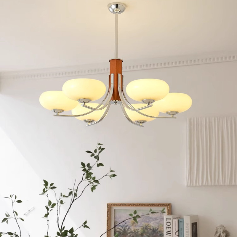 法式中古風包豪斯實木創意客廳吊燈餐廳臥室書房現代簡約玻璃吊燈