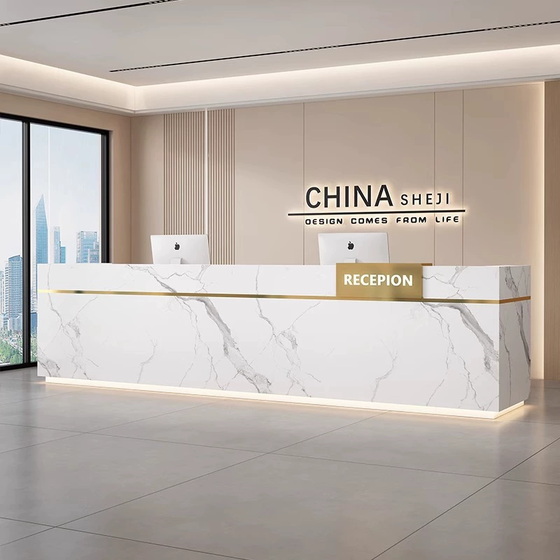 Простой и современный стойка ресепшн для компании, барный стол для отеля, стойка обслуживания в лобби отдела продаж, касса для салона красоты