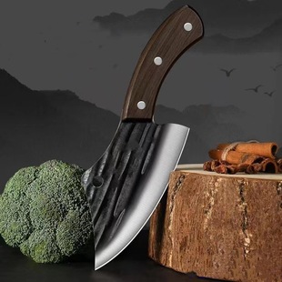 Internet celebrity authentic forged small kitchen knife sharp fish knife kitchen dual-use cutting blade handmade forged small kitchen knife for camping
