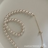 Classic universal retro brand necklace from pearl, 14 carat, simple and elegant design