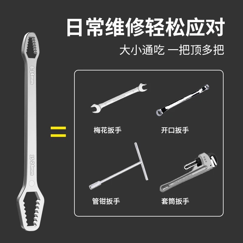 多功能梅花扳手多用万能双头自紧呆头扳手扳|undefined