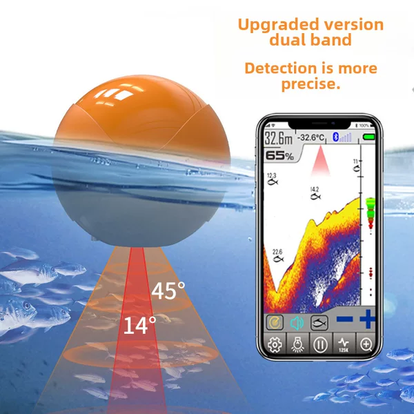 Erchang Wireless Fish Finder Sonar Smart Fishing Gear Mobile Phone Fishing Detector Dual-Frequency Fish Finder in Stock