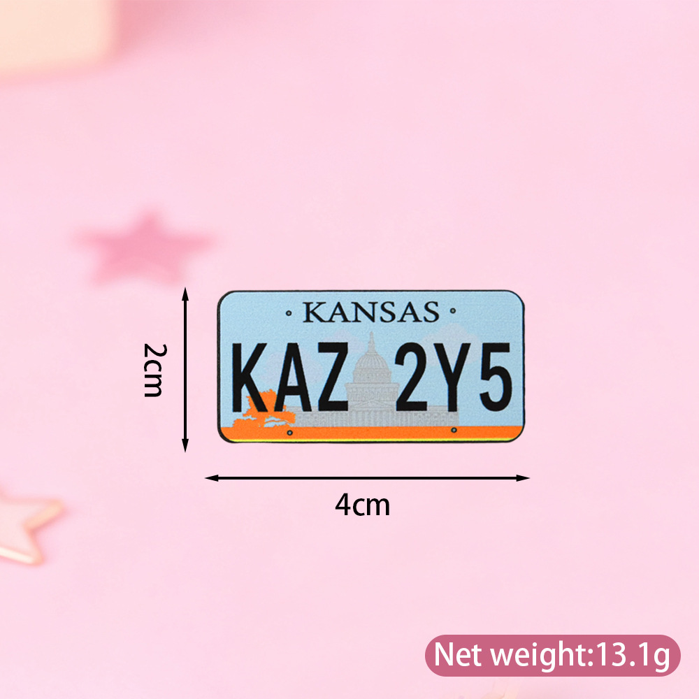 2026 New Simple Style Brooch Geometric License Plate Enamel Badge TV Series Merchandise Fan Gift Collectible