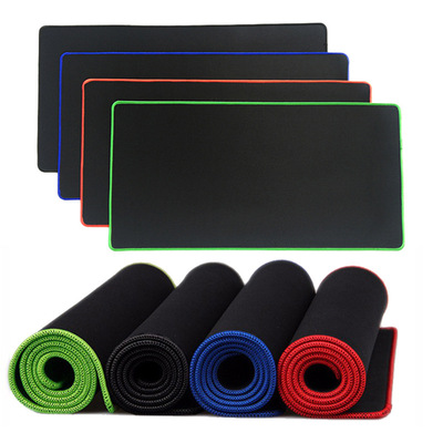 批發定做加大號遊戲鼠標墊 廠家供應純黑色加長精密鎖邊鍵盤桌墊