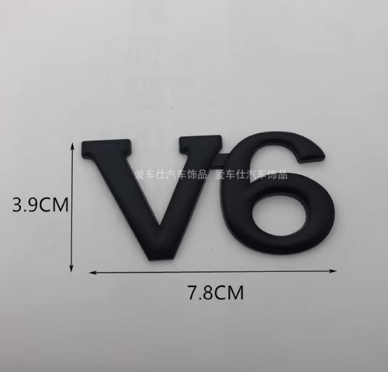 車の修正された金属ラベル 3D 立体 V6 V8 車のラベル大排気量ロゴ車のテールラベル車のステッカー装飾ラベル|undefined