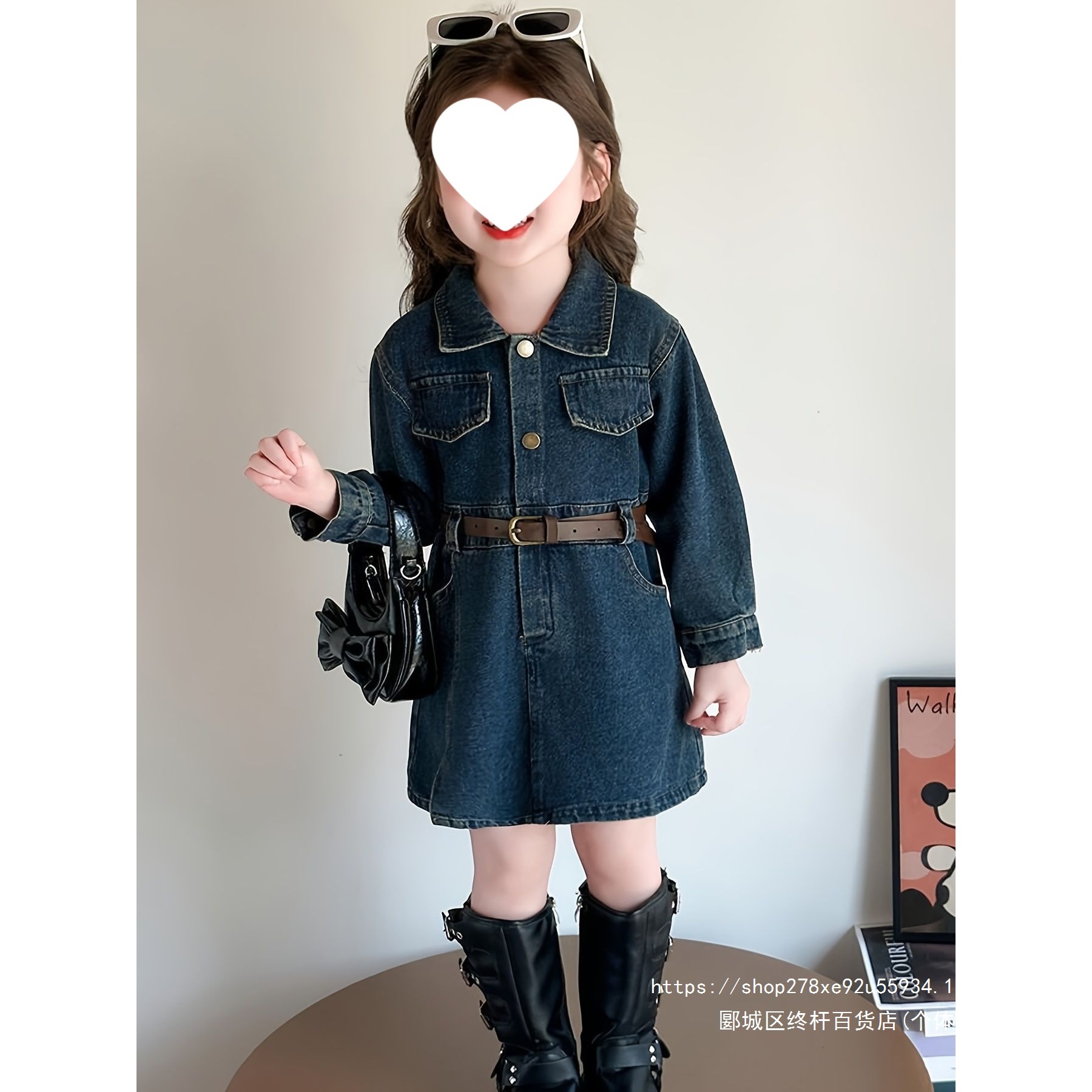 女童秋冬季连衣裙新款女宝宝韩版儿童洋气时髦裙子带腰带连衣裙