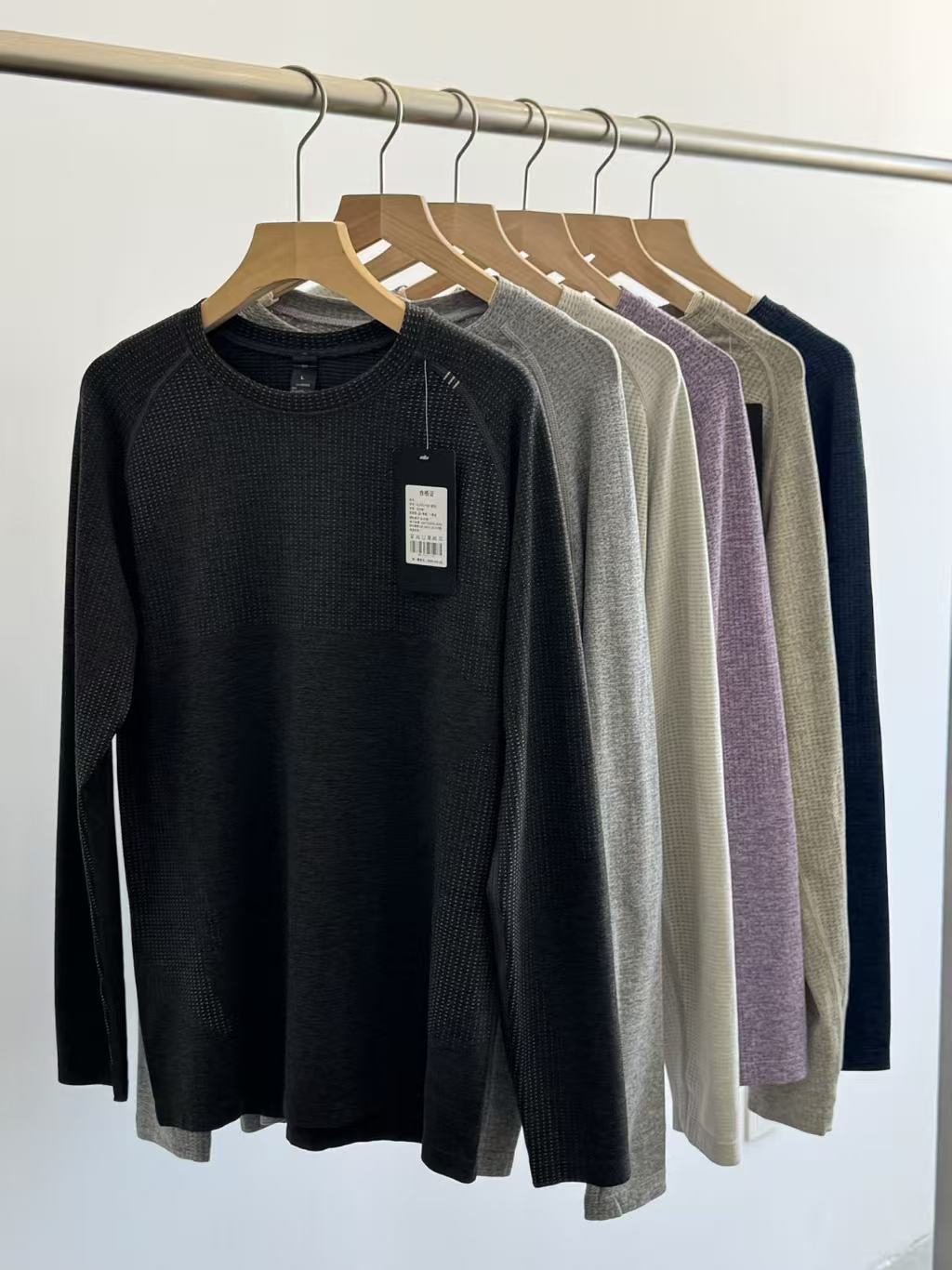 Men's sports elastic quick dry travel long-sleeve for gym