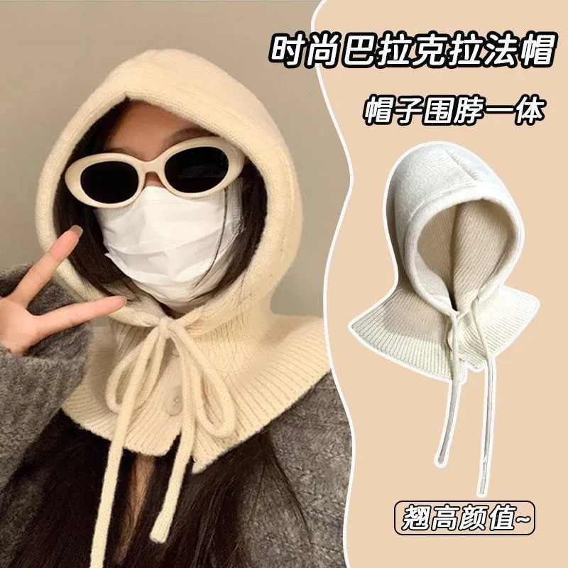 새해 레드 BALACLAVA 여성 겨울 따뜻한 사이클링 올인원 모자 2024 새로운 방풍 및 콜드 풀오버 모자