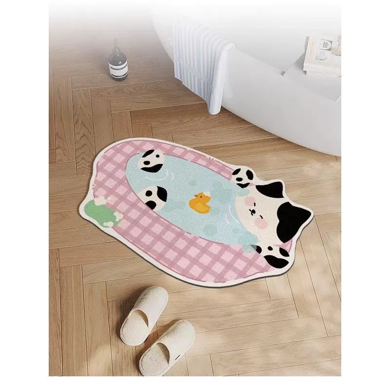 韩式小猫奶油风浴室地垫厕所卫生间门口软硅藻泥吸水防滑脚垫门垫