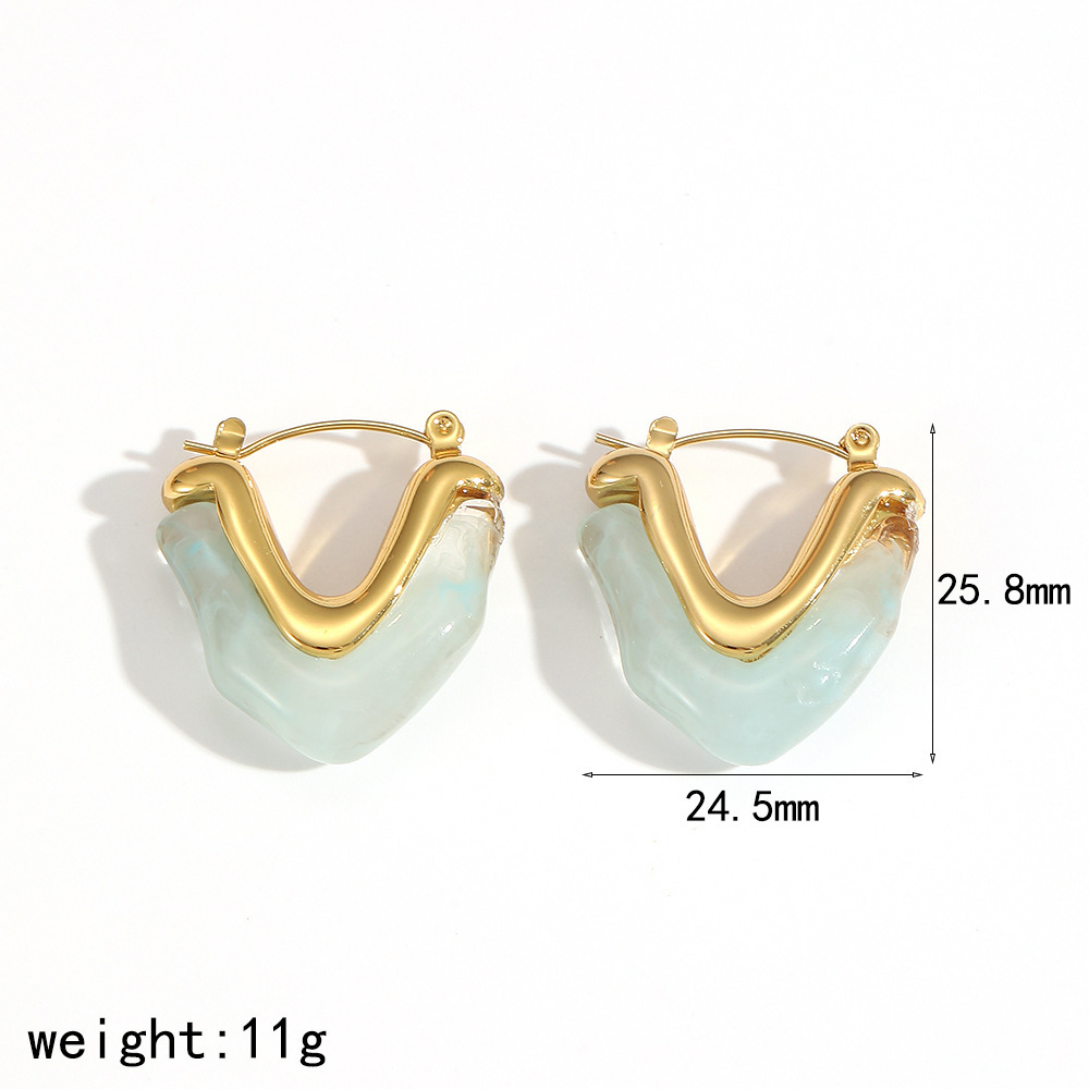 Pendientes de oreja de amor de resina de personalidad de Amazon Pendientes en forma de corazón de alta calidad simples y de moda Earring transfronterizo