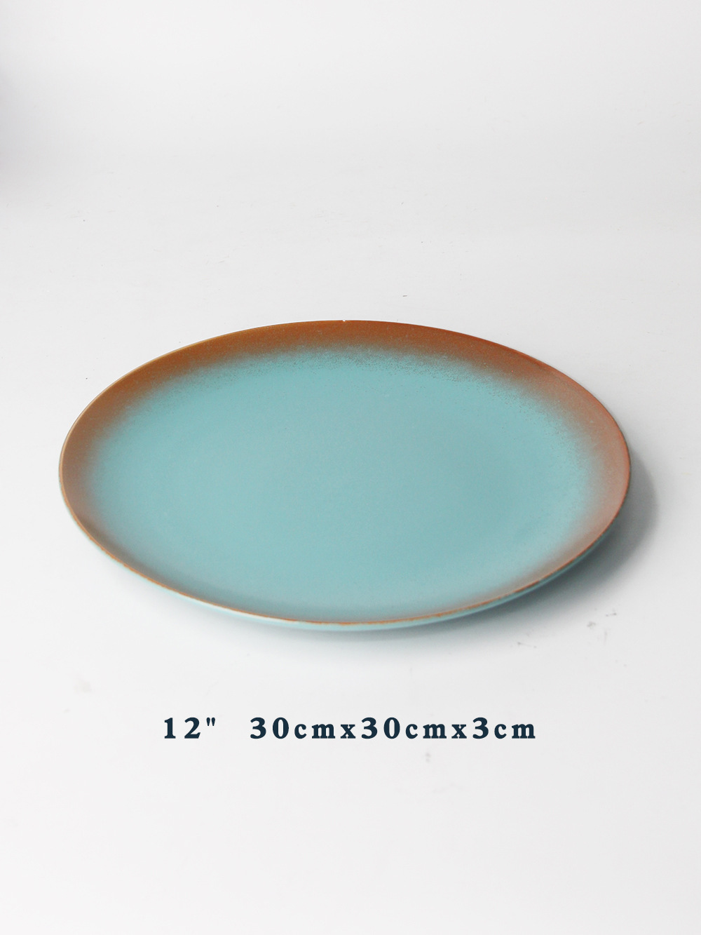 12 pulgadas simple estilo redondo plato de cerámica Hotel occidental Placa de carne Placa de pasta placa fría plato