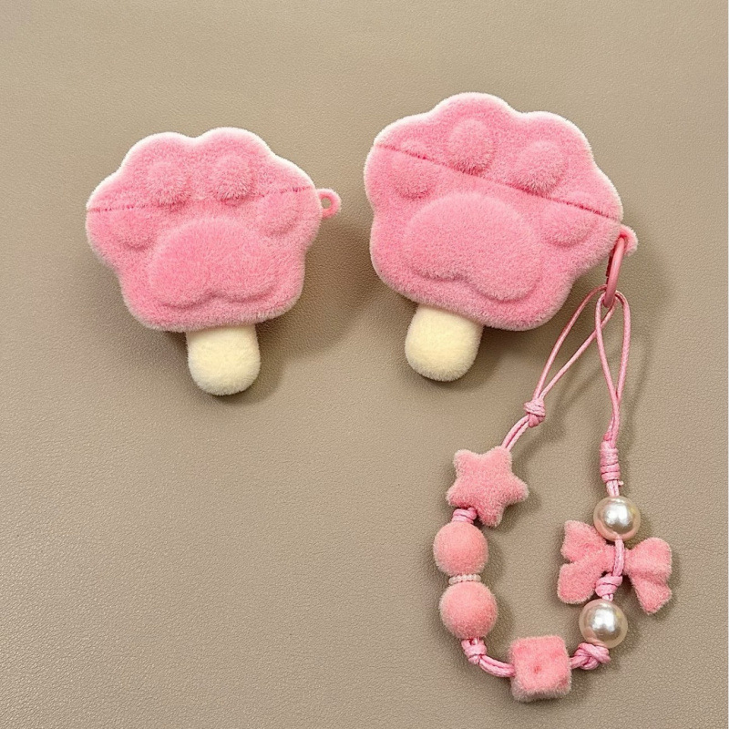 Cute Flocked Cat Paw Lollipop AirPods Pro3 Apple Bluetooth Earphone Case 2/4 Generation Cartoon Protective Cover Cute Flocked Cat Paw Lollipop AirPods Pro3 Apple Bluetooth Earphone Case 2/4 Generation Cartoon Protective Cover