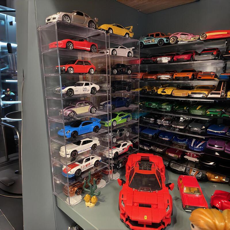 Toy Car Model Storage Box Desktop Flip Cover 1:64 Hot Wheels Domeca Kidsren's Car Compartment Display Stand