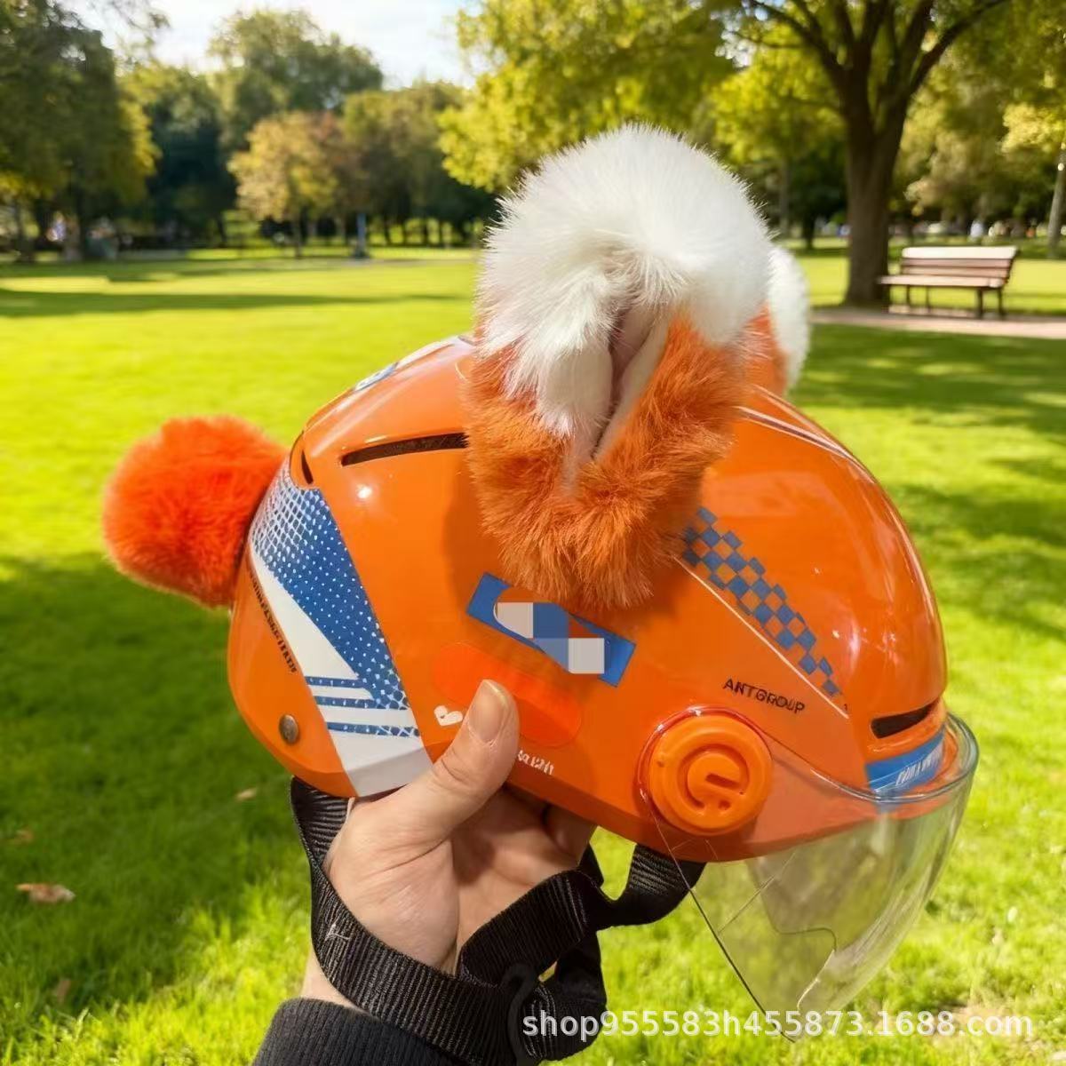 New Orange Ear Helmet Decorations, Ski Helmet, Motorcycle Helmet Small Accessories, Meituan Doll