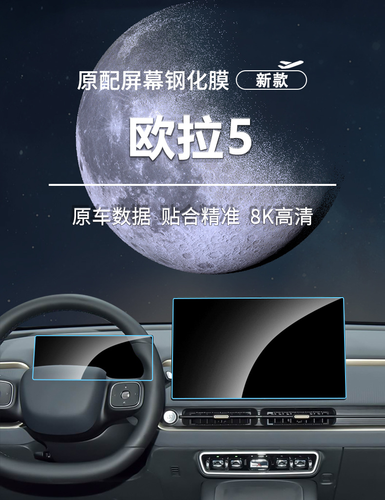 Stable Navigation Tempered Film Suitable for Ora 5 Center Console Screen Protector, Instrument Panel Car Protective Film, Interior Protective Film Wholesale